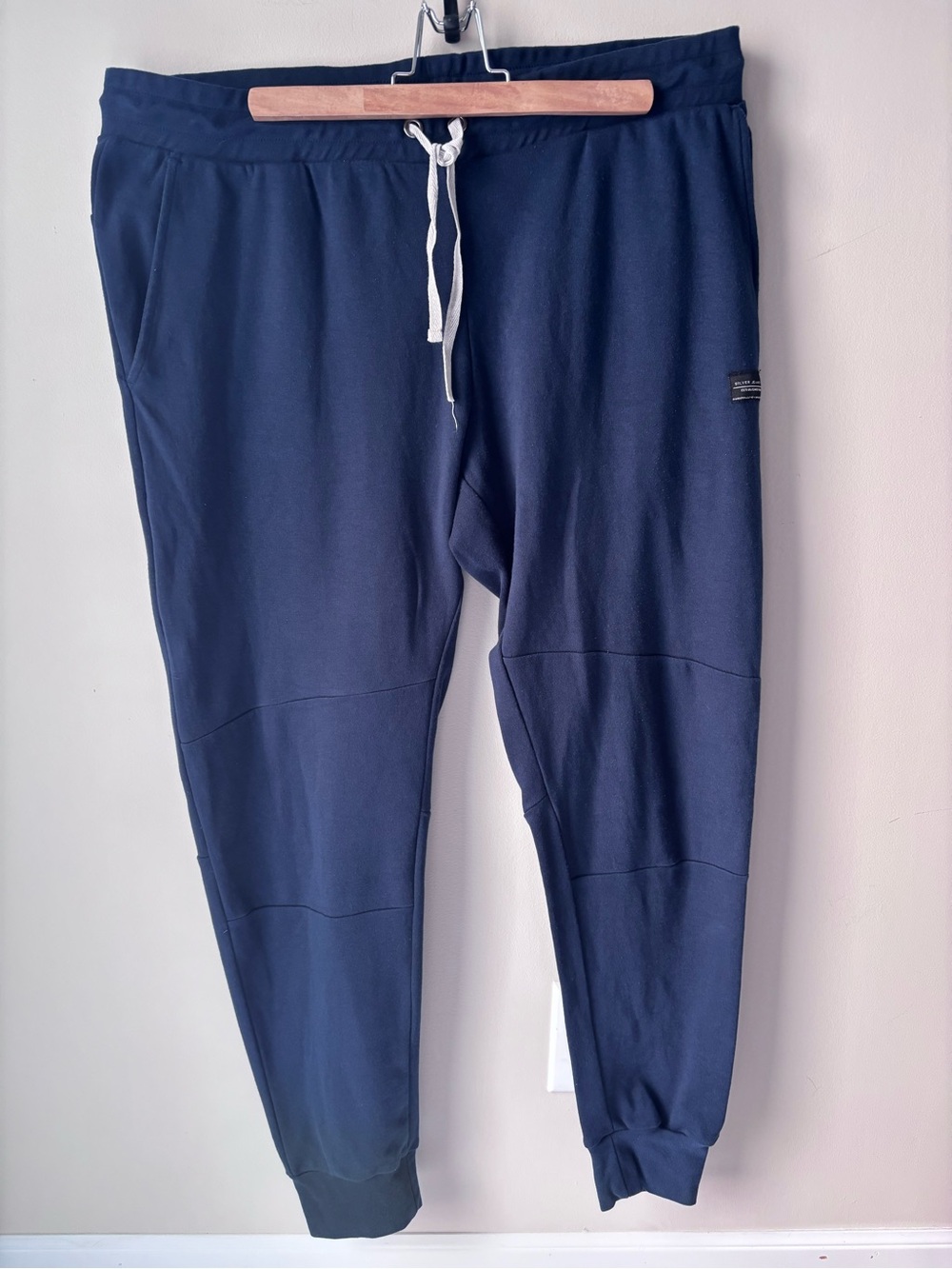 Silver Jeans Unisex Navy Sweatpants with White Drawstring